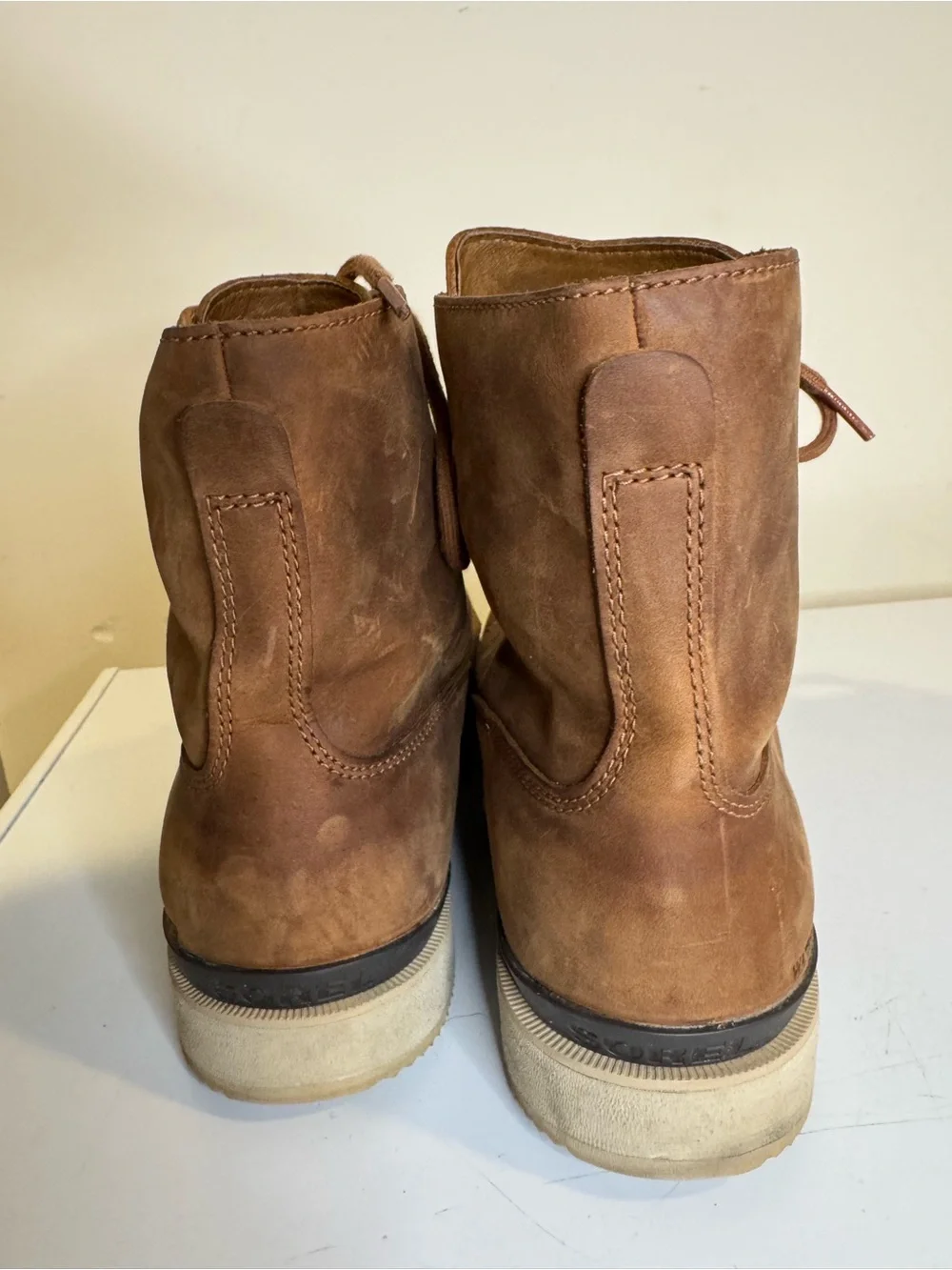Sorel Kezar Tall Waterproof Men’s Size 12 Brown Leather Boots NM4585-242